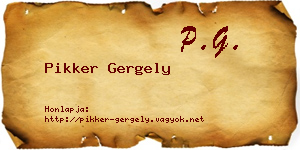 Pikker Gergely névjegykártya